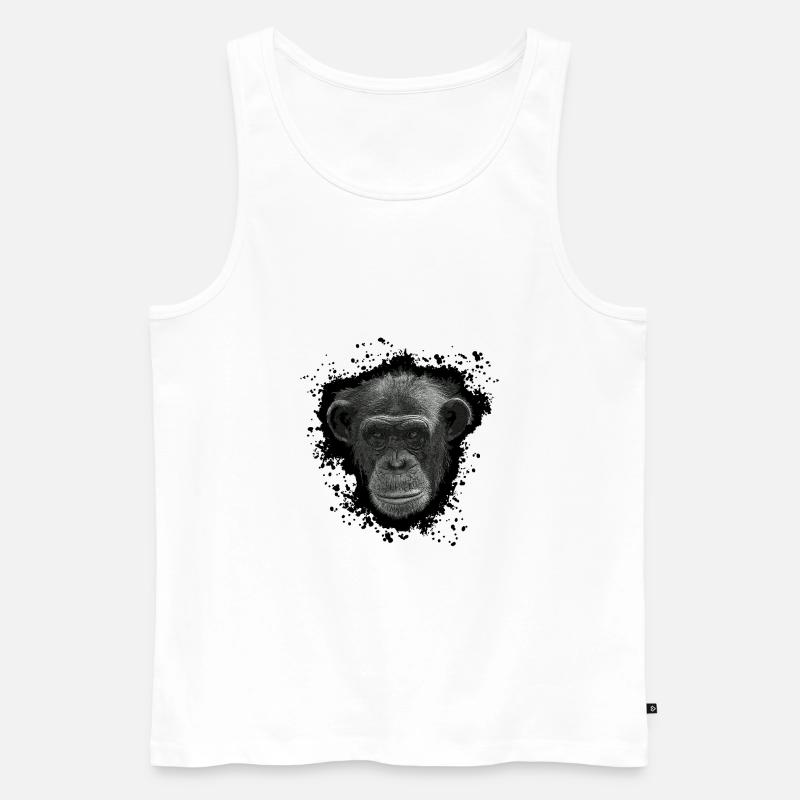 Affe Menschenaffe Schimpanse - Männer Premium Bio Tank Top - Weiß