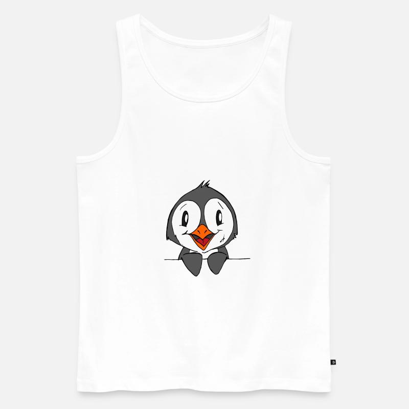 Süßer Pinguin Tiere Comic - Männer Premium Bio Tank Top - Weiß