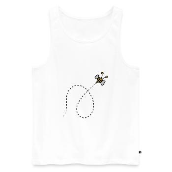 Abeille en pointillés - Débardeur bio Premium Homme - blanc - Devant - AI Model Male 178 light (178cm)