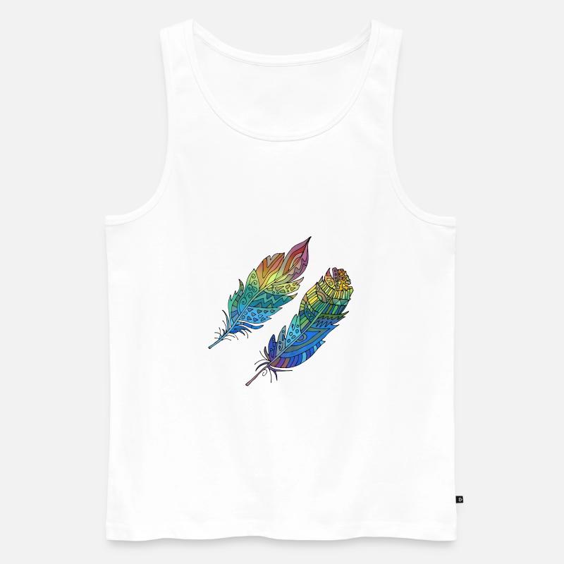 Feder - Männer Premium Bio Tank Top - Weiß