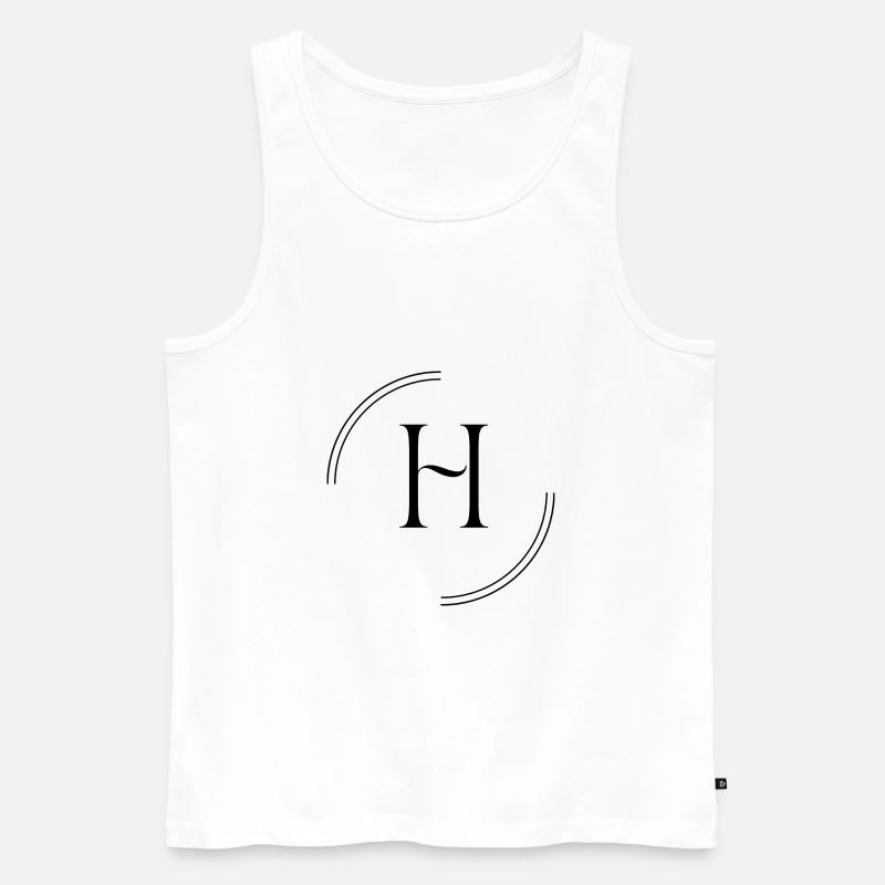 Buchstabe H - Männer Premium Bio Tank Top - Weiß