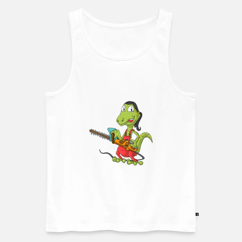 Eidechsen Gärtner - Männer Premium Bio Tank Top - Weiß