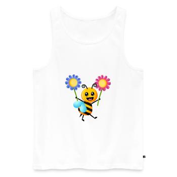 Cartoon Bumble Bee - Men's Premium Organic Tank Top - white - Front - Michal (187cm)