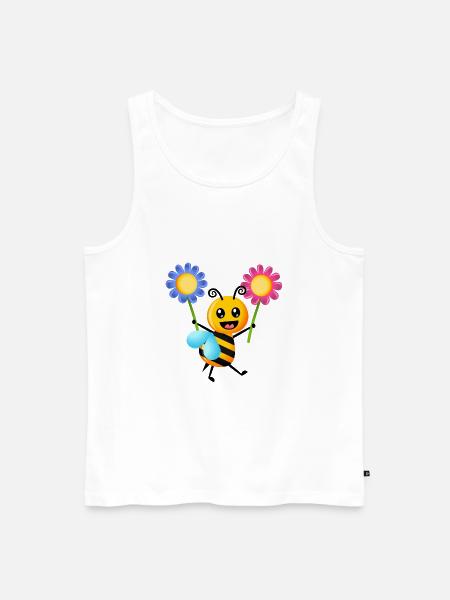 Cartoon Bumble Bee - Men's Premium Organic Tank Top - white
