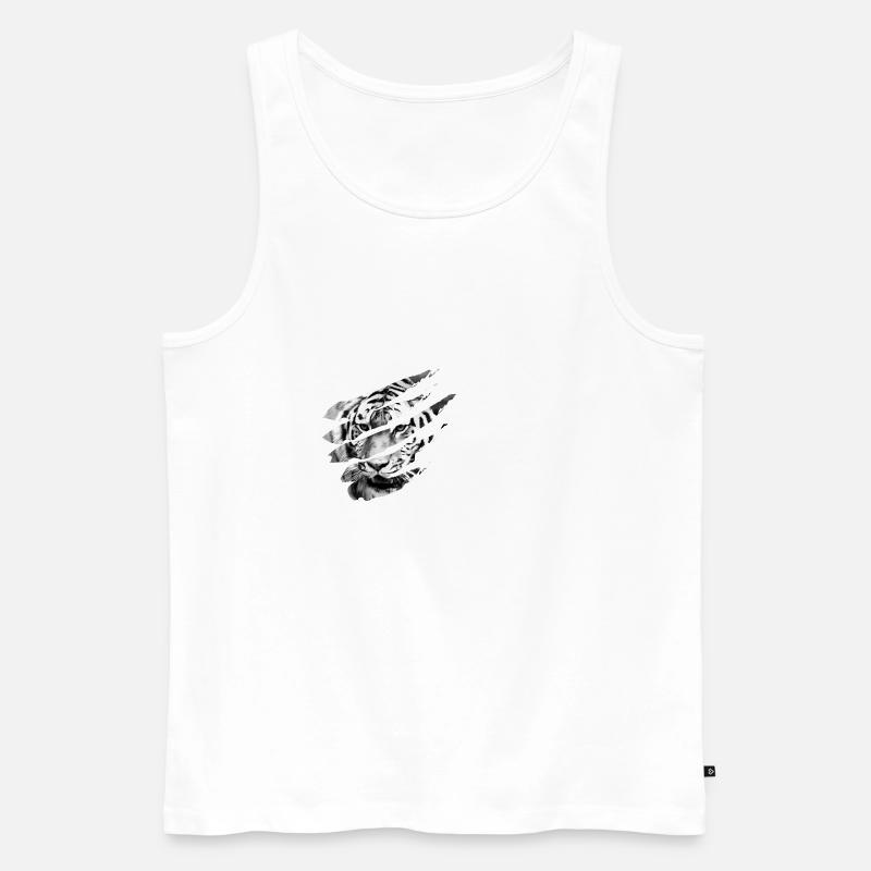 Tiger scratch - Men's Premium Organic Tank Top - white