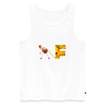 Letter F with chestnut man - Men's Premium Organic Tank Top - white - Front - AI Model Male 178 light (178cm)