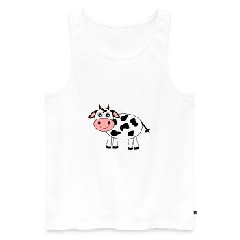 Kuh - Männer Premium Bio Tank Top - Weiß - Vorne - Michal (187cm)