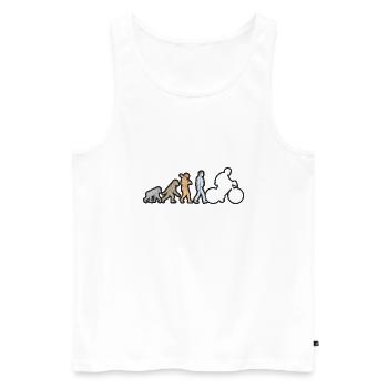Evolution Bike White Grunge - Men's Premium Organic Tank Top - white - Front - AI Model Male 178 light (178cm)