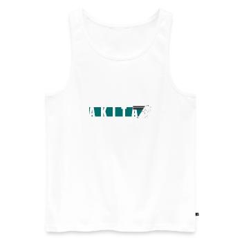 Akita Inu Design - Männer Premium Bio Tank Top - Weiß - Vorne - AI Model Male 178 light (178cm)