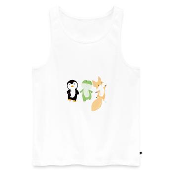 Pinguin Fuchs Frosch lustige Tiere Kids - Männer Premium Bio Tank Top - Weiß - Vorne - Michal (187cm)