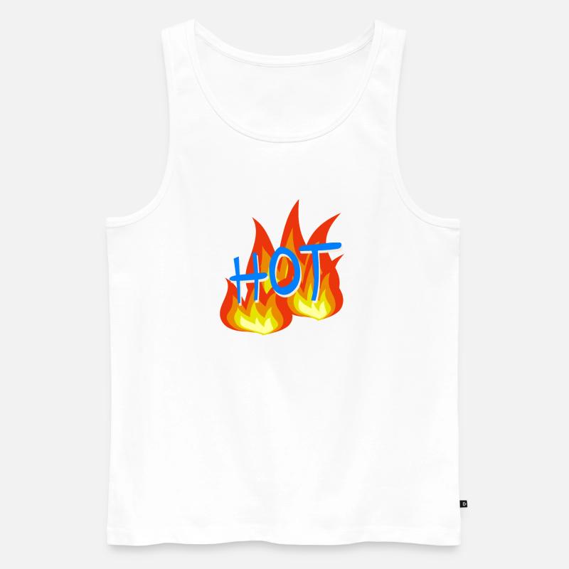Flammen Hot - Männer Premium Bio Tank Top - Weiß