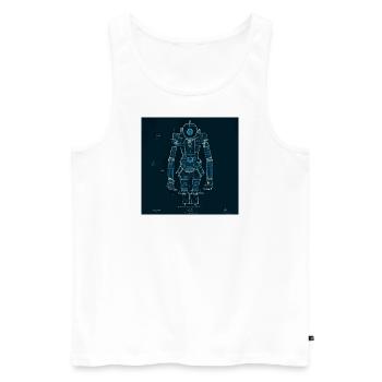 Roboter-Blaupause - Männer Premium Bio Tank Top - Weiß - Vorne - Michal (187cm)