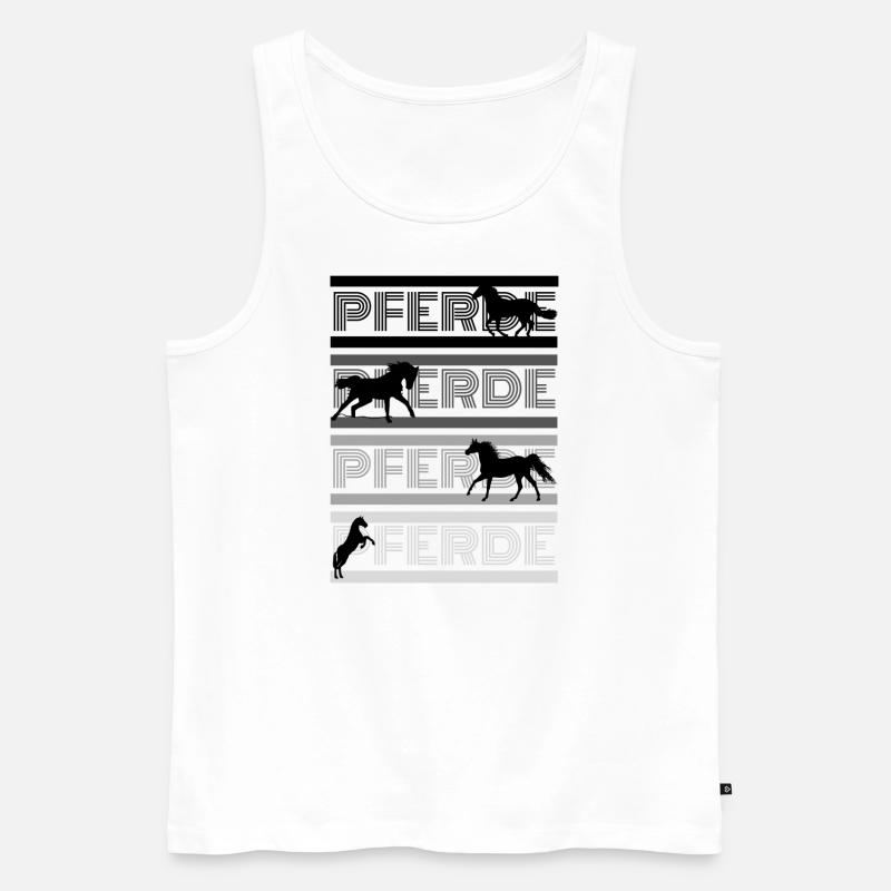 Pferde Pferde Pferde (Design 3) - Männer Premium Bio Tank Top - Weiß