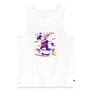 School Enrollment Girls Skateboard Longboard - Men's Premium Organic Tank Top - white - Front - Michal (187cm)