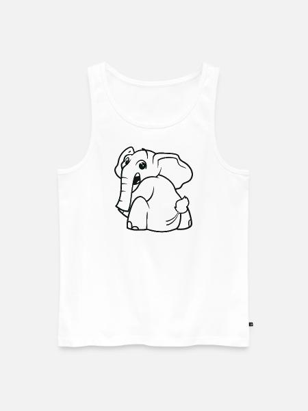Elephant turns around - surprised, frightened - Men's Premium Organic Tank Top - white