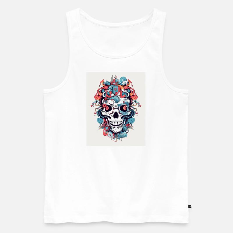 farbenfroher Knochen - Männer Premium Bio Tank Top - Weiß