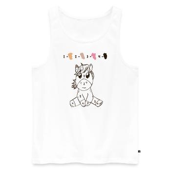 Cute Horse - Ausmalen - Männer Premium Bio Tank Top - Weiß - Vorne - Michal (187cm)