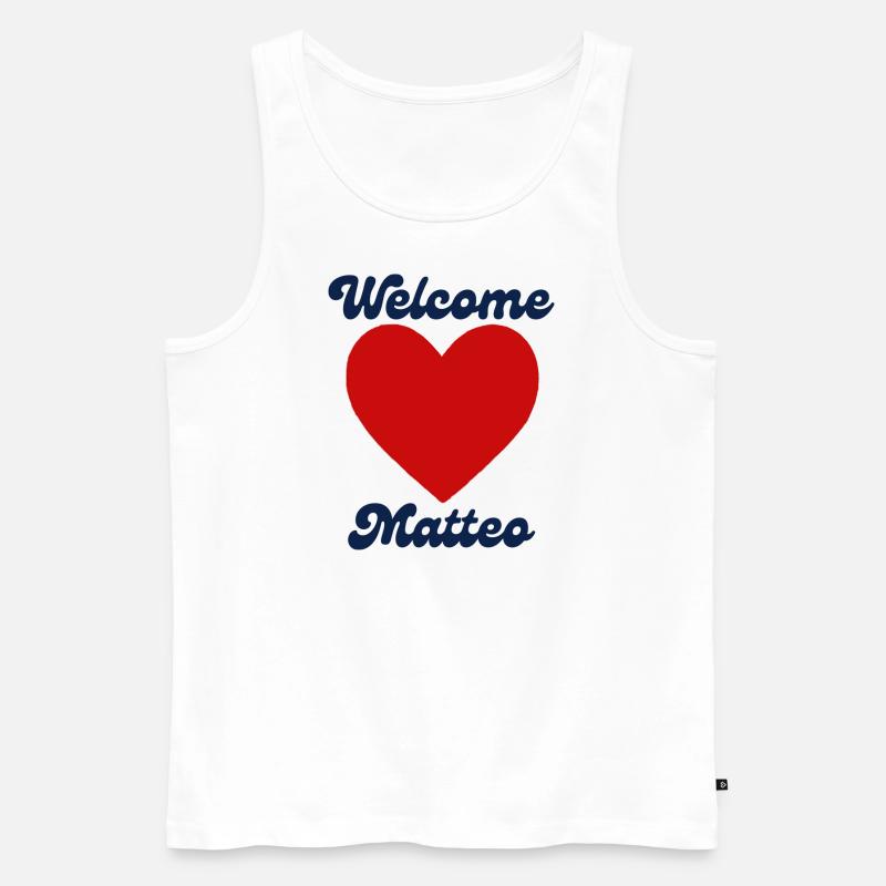 Matteo willkommen - Männer Premium Bio Tank Top - Weiß