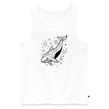 Baleine dans l’espace - Débardeur bio Premium Homme - blanc - Devant - Michal (187cm)