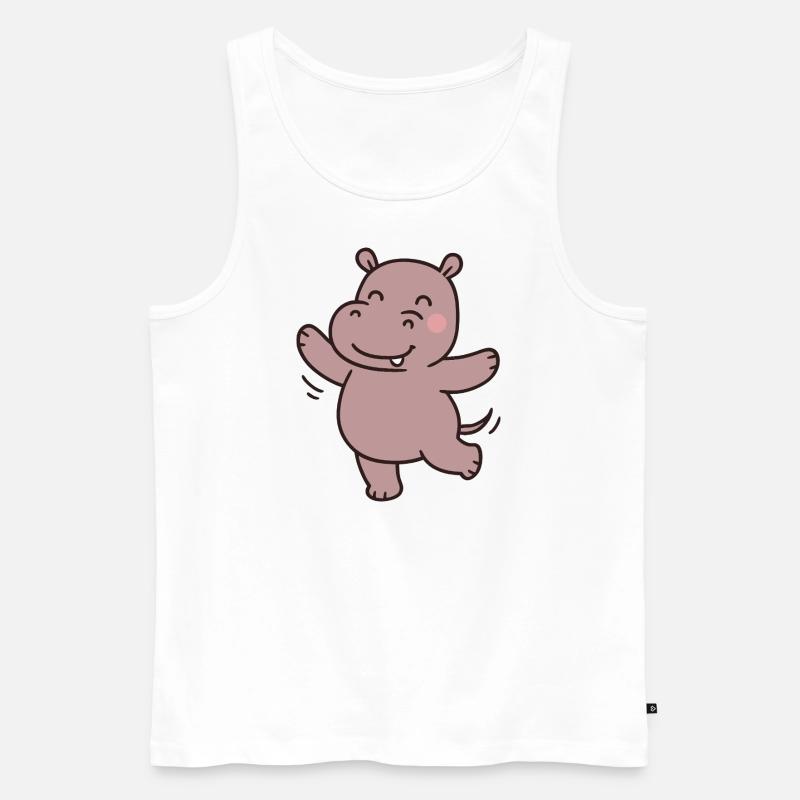 Nilpferd Flusspferd Tanzen Dance - Männer Premium Bio Tank Top - Weiß