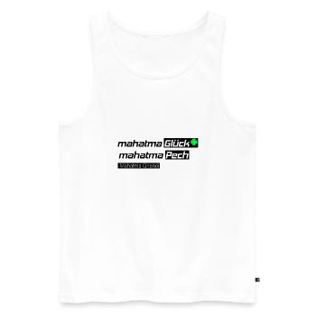 Mahatma bonheur ou malchance Ghandi T-shirt de conception - Débardeur bio Premium Homme - blanc - Devant - Michal (187cm)