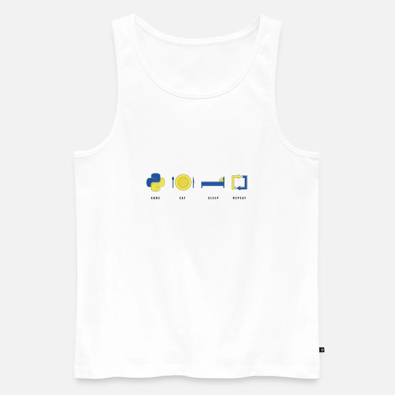 CODER PYTHON LIFE - Débardeur bio Premium Homme - blanc