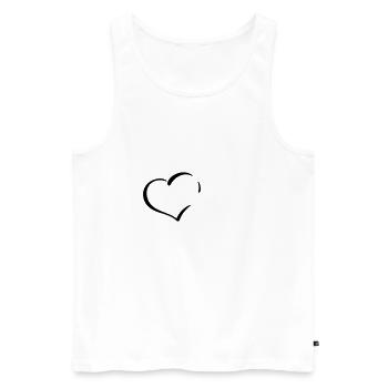 cœur - Débardeur bio Premium Homme - blanc - Devant - AI Model Male 178 light (178cm)