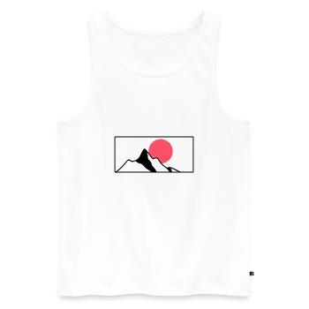 Mountain Sun - Men's Premium Organic Tank Top - white - Front - Michal (187cm)
