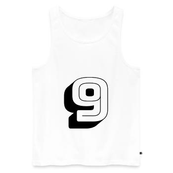 9 - Men's Premium Organic Tank Top - white - Front - AI Model Male 178 light (178cm)