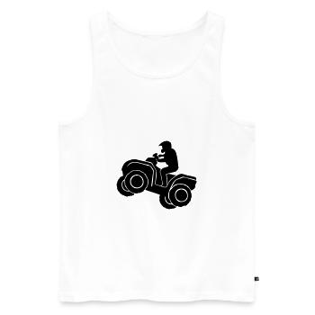Quad Racer - Männer Premium Bio Tank Top - Weiß - Vorne - AI Model Male 178 light (178cm)