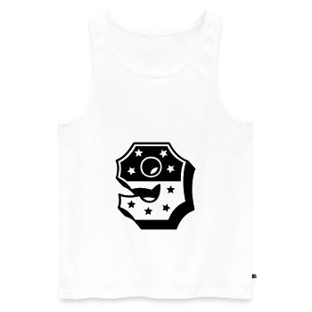 9 - Men's Premium Organic Tank Top - white - Front - AI Model Male 178 light (178cm)
