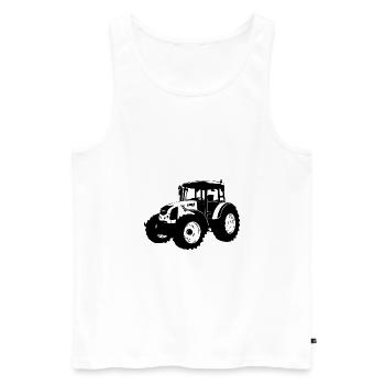 Traktor - Trecker - Schlepper - Landwirt - Männer Premium Bio Tank Top - Weiß - Vorne - Michal (187cm)