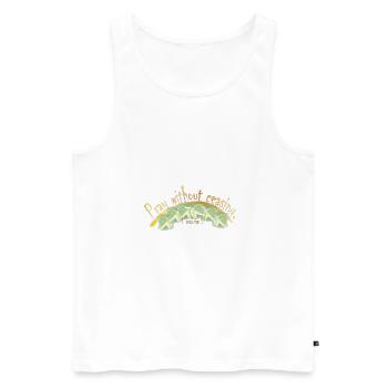 Pray without ceasing - Men's Premium Organic Tank Top - white - Front - AI Model Male 178 light (178cm)
