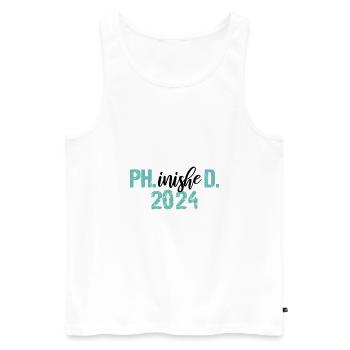 Docteur 2024 Graduation Philistin Dissertation Phd - Débardeur bio Premium Homme - blanc - Devant - Michal (187cm)