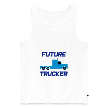 Futur camionneur (tracteur) - Débardeur bio Premium Homme - blanc - Devant - Michal (187cm)
