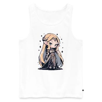 Cute Chibi Princess - Cute Fairy Tale Design - Men's Premium Organic Tank Top - white - Front - Michal (187cm)