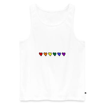 LGBTQ Regenbogen Herzen CSD Gay Pride - Männer Premium Bio Tank Top - Weiß - Vorne - Michal (187cm)