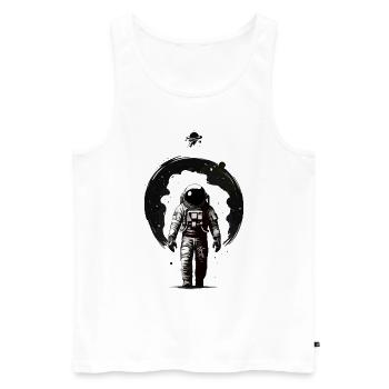 ASTRONAUT IN SPACE GETTING OUT OF THE BLACK HOLE - Men's Premium Organic Tank Top - white - Front - Michal (187cm)