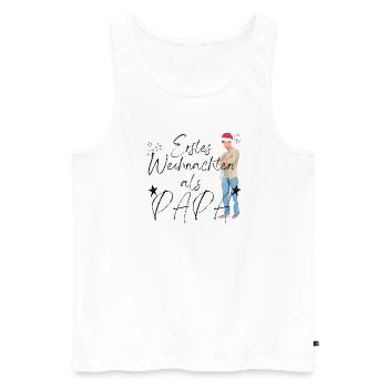 Erstes Weihnachten als Papa _2 - Männer Premium Bio Tank Top - Weiß - Vorne - Michal (187cm)