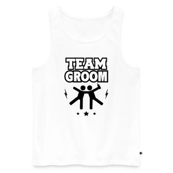 Groom's team, bachelor party - Men's Premium Organic Tank Top - white - Front - AI Model Male 178 light (178cm)