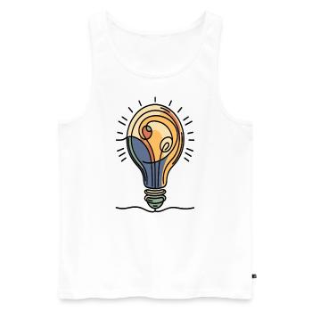 Leuchtende Ideen Bunte Glühbirne Design - Männer Premium Bio Tank Top - Weiß - Vorne - Michal (187cm)