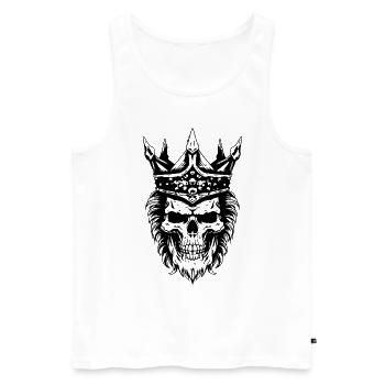 Skull King Symbol Skeleton - Men's Premium Organic Tank Top - white - Front - Michal (187cm)