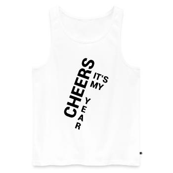 Cheers It's My Year - Männer Premium Bio Tank Top - Weiß - Vorne - AI Model Male 178 light (178cm)