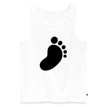 Fuß - Männer Premium Bio Tank Top - Weiß - Vorne - Michal (187cm)