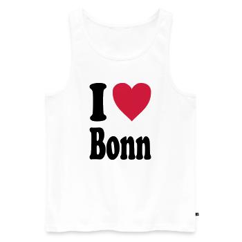 I love Bonn - Men's Premium Organic Tank Top - white - Front - AI Model Male 178 light (178cm)