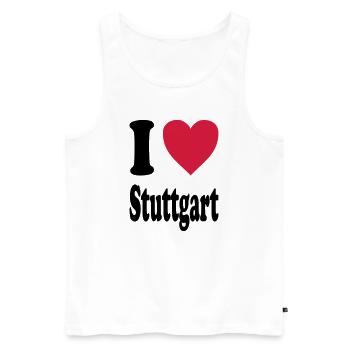 I love Stuttgart - Men's Premium Organic Tank Top - white - Front - AI Model Male 178 light (178cm)
