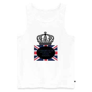 In memory of the Queen of the United Kingdom. - Men's Premium Organic Tank Top - white - Front - Michal (187cm)