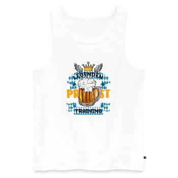 Legenden Training - Männer Premium Bio Tank Top - Weiß - Vorne - Michal (187cm)