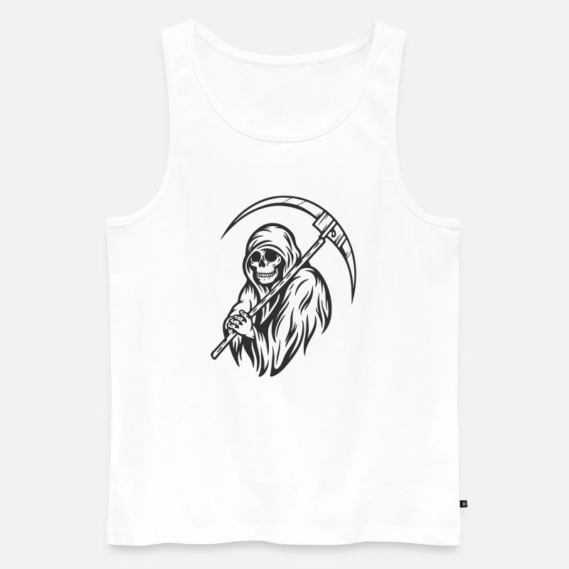 Der Tod und sein Werkzeug - Männer Premium Bio Tank Top - Weiß