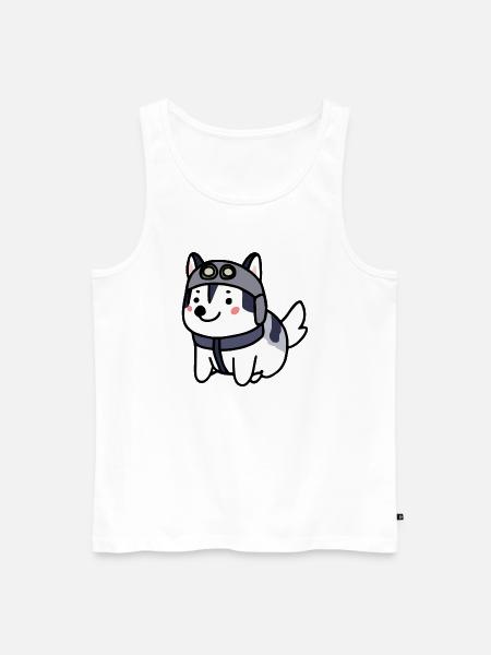 Husky pilot dog Malamute - Men's Premium Organic Tank Top - white